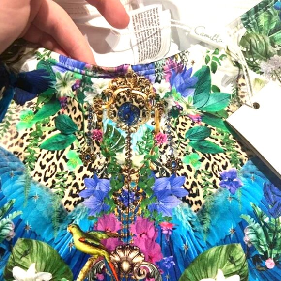 NWT Auc CAMILLA HALTER ONE PIECE "Moon Garden" o ring detail SWIMSUIT XS - Picture 8 of 12